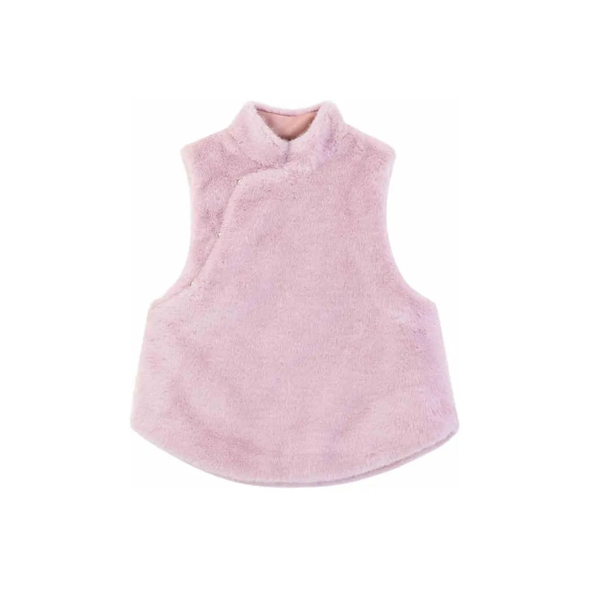 YICHENGFENGXU Жилет Женский Светло-фиолетовый Искусственный мех Воротник-стойка