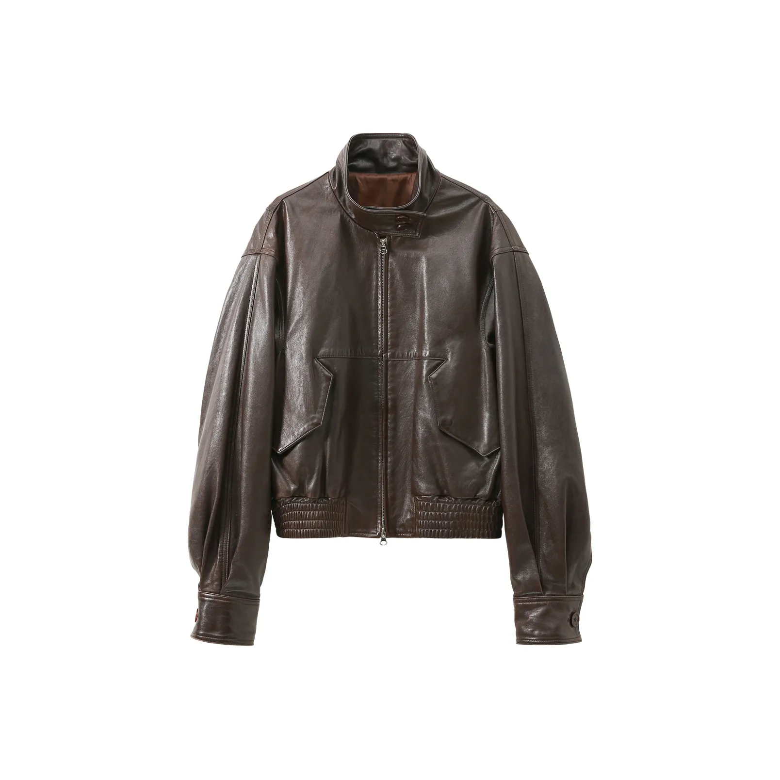 Le Alfashionline Кожа Куртка Женская Кофейного Цвета