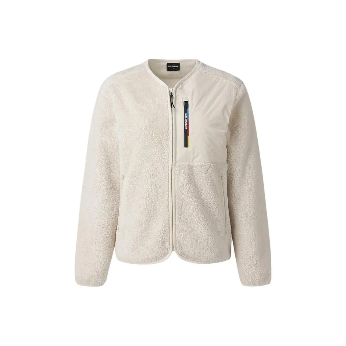 SALOMON FW24 RACEFLAG Флис CDG JKT W Куртки Пальто Женские Кремово-белый