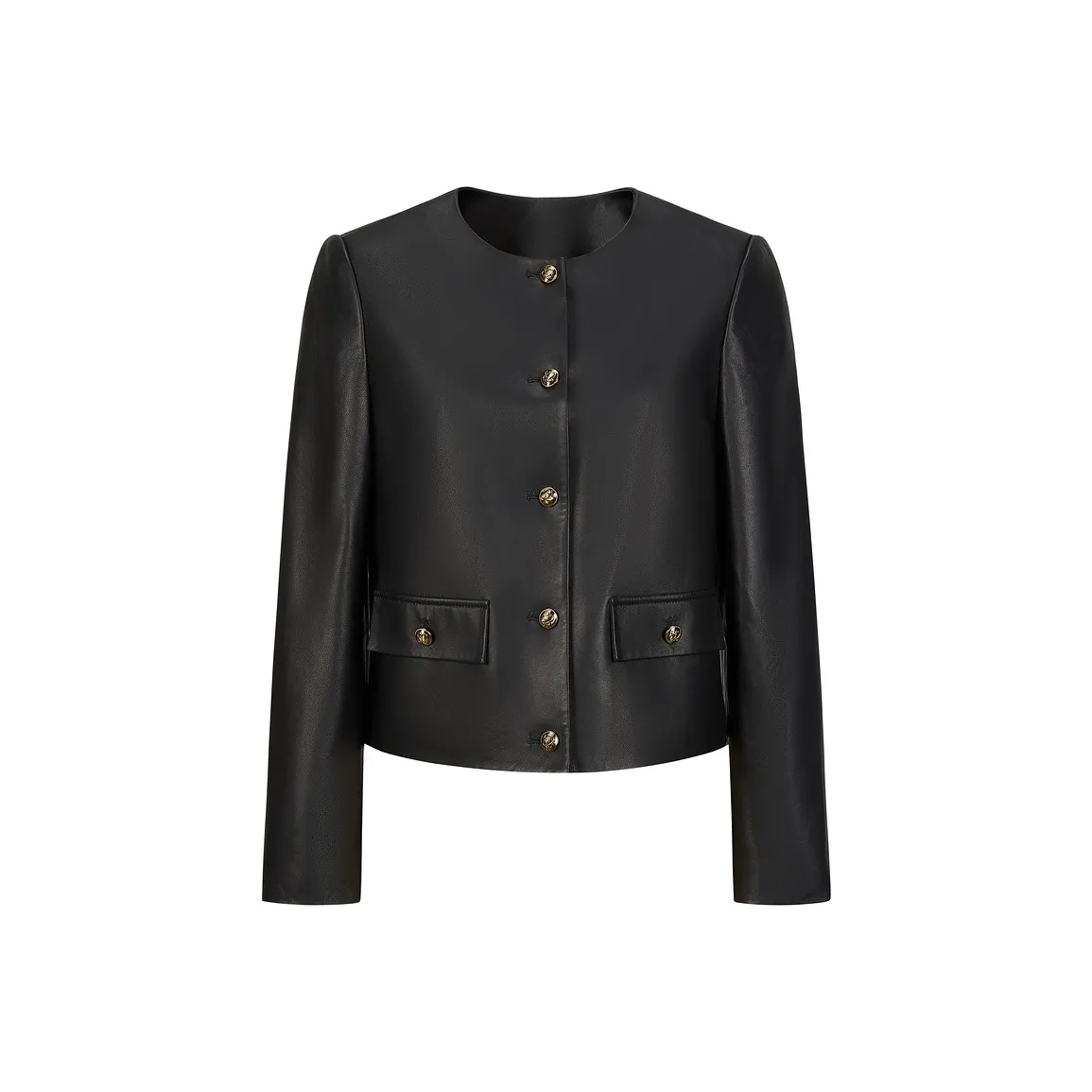 JZ. ANNAKRO Leather Jacket Women's Plain Black