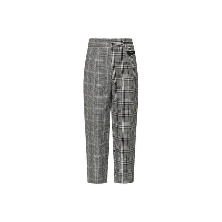 EVISU Casual Pants Women's Gray Plaid