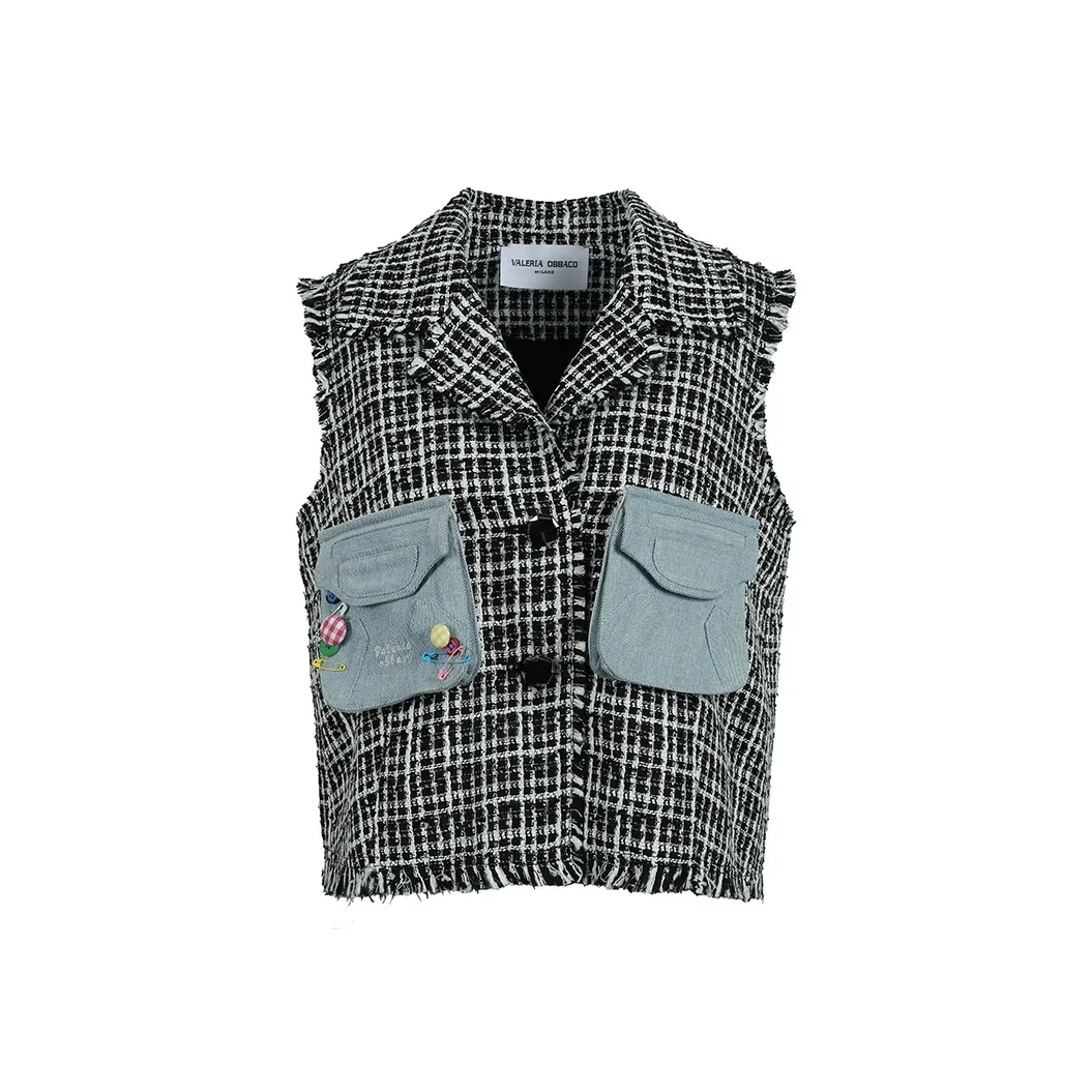 Valeria Obbaco Vests Women's Black White