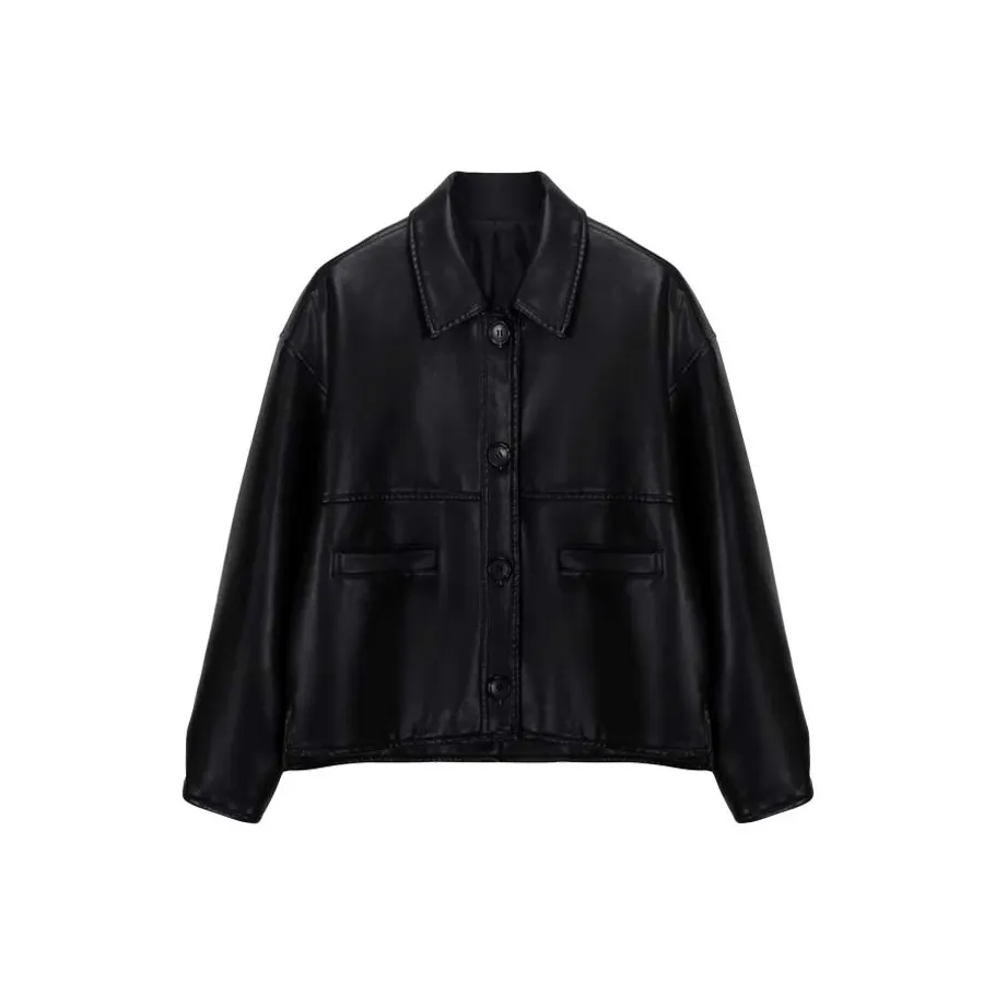 COMBO Leather Jacket Unisex Black