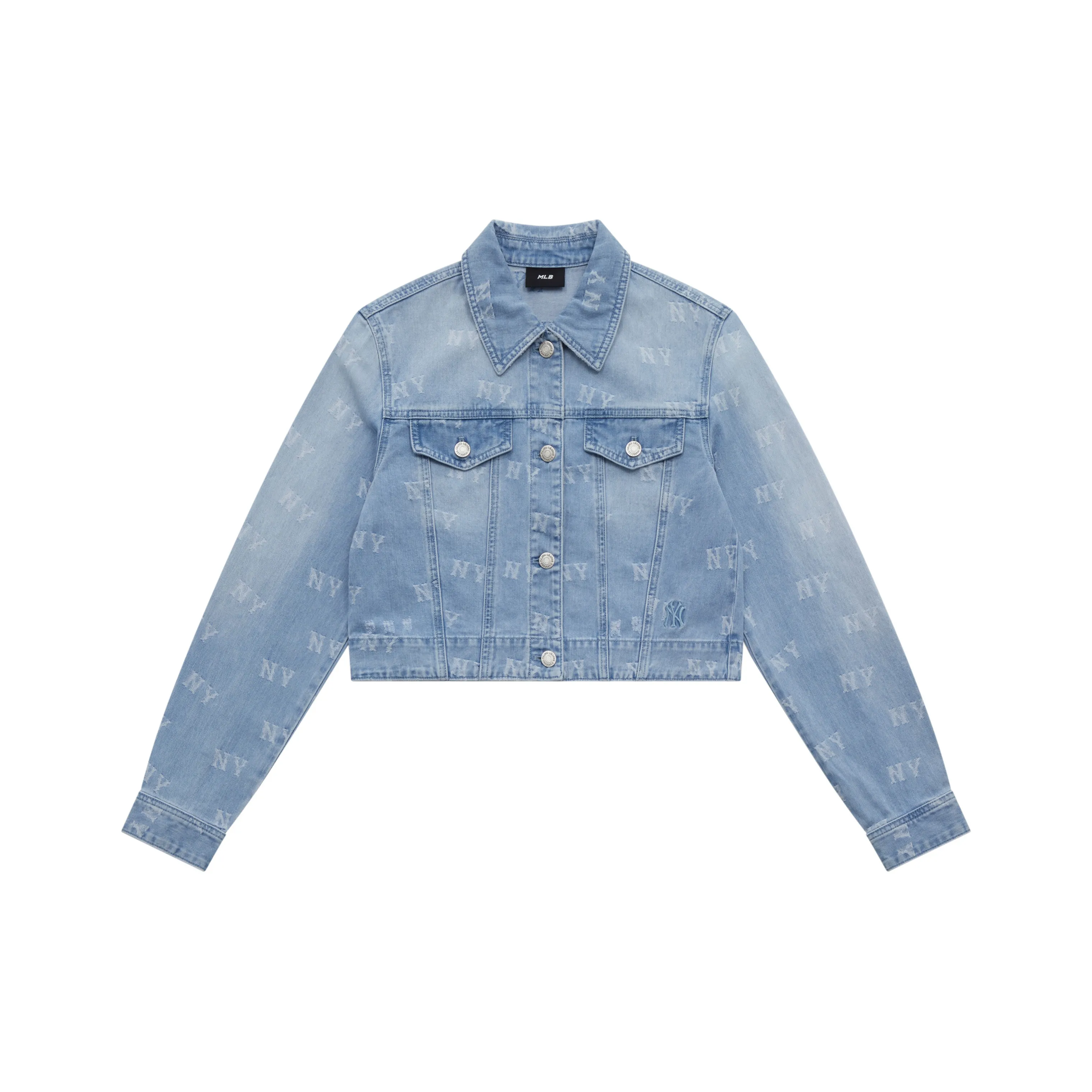 MLB MONOGRAM Collection New York Yankees Denim Jacket Women's Light Blue