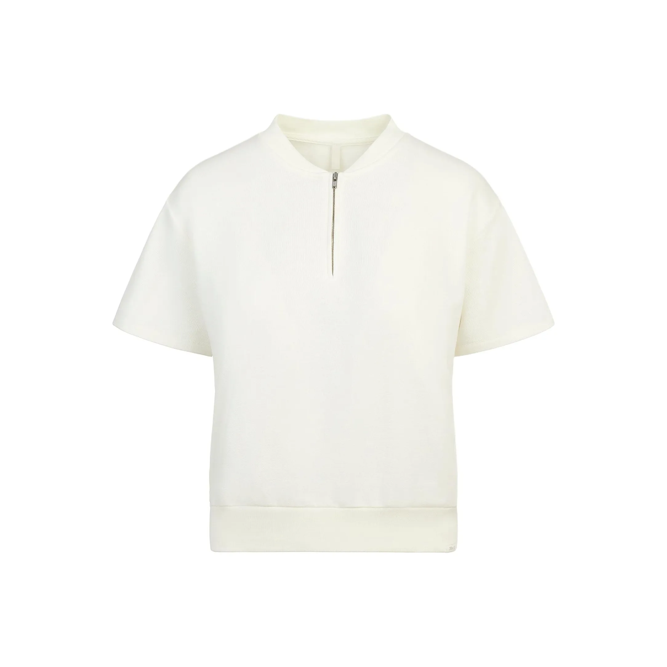 SKIMS SS25 Легкий флис короткий рукав свитшот с заплаткой на четверти женский