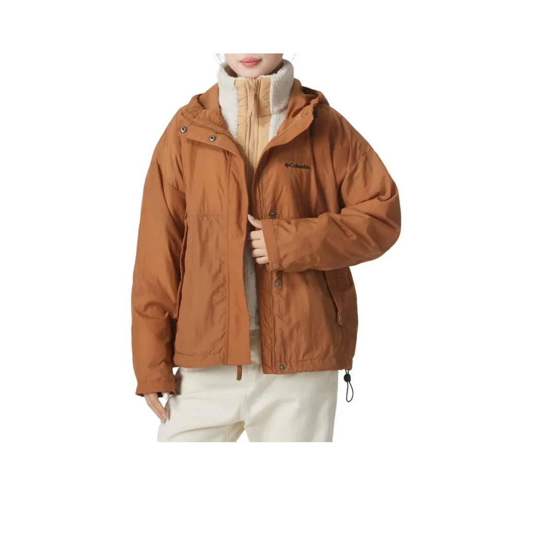 Columbia Ветрозащитный Теплоизоляционный Ветровка Женские Коричневый