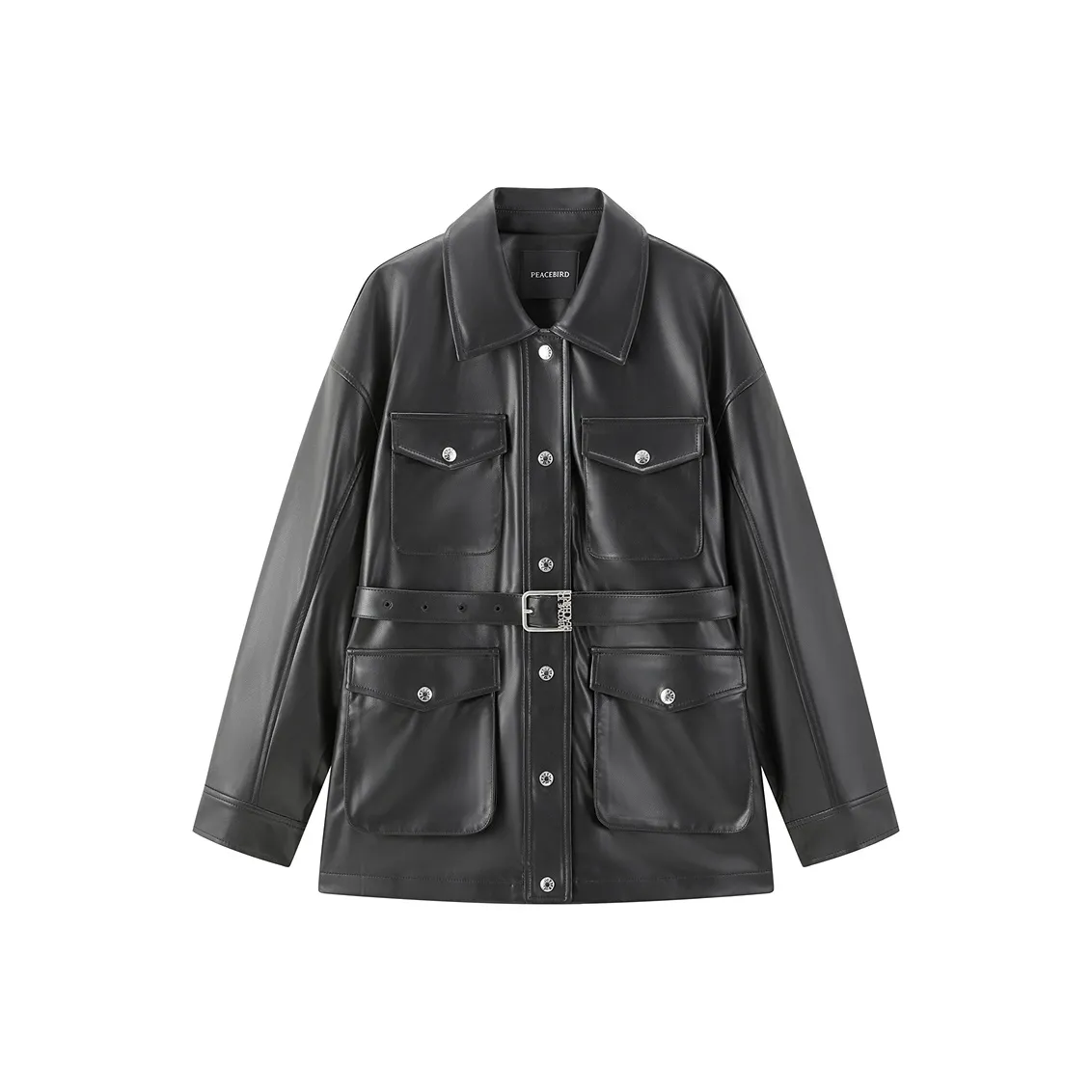 PEACEBIRD Кожа Куртка Женская Черная