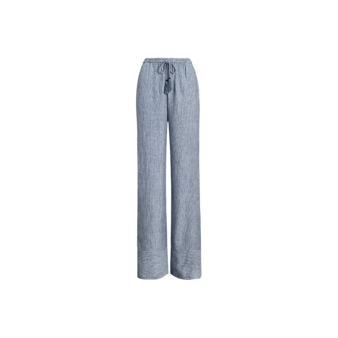 LAUREN RALPH LAUREN Полоска Linen Wide Leg Pants Casual Pants Women's Blue