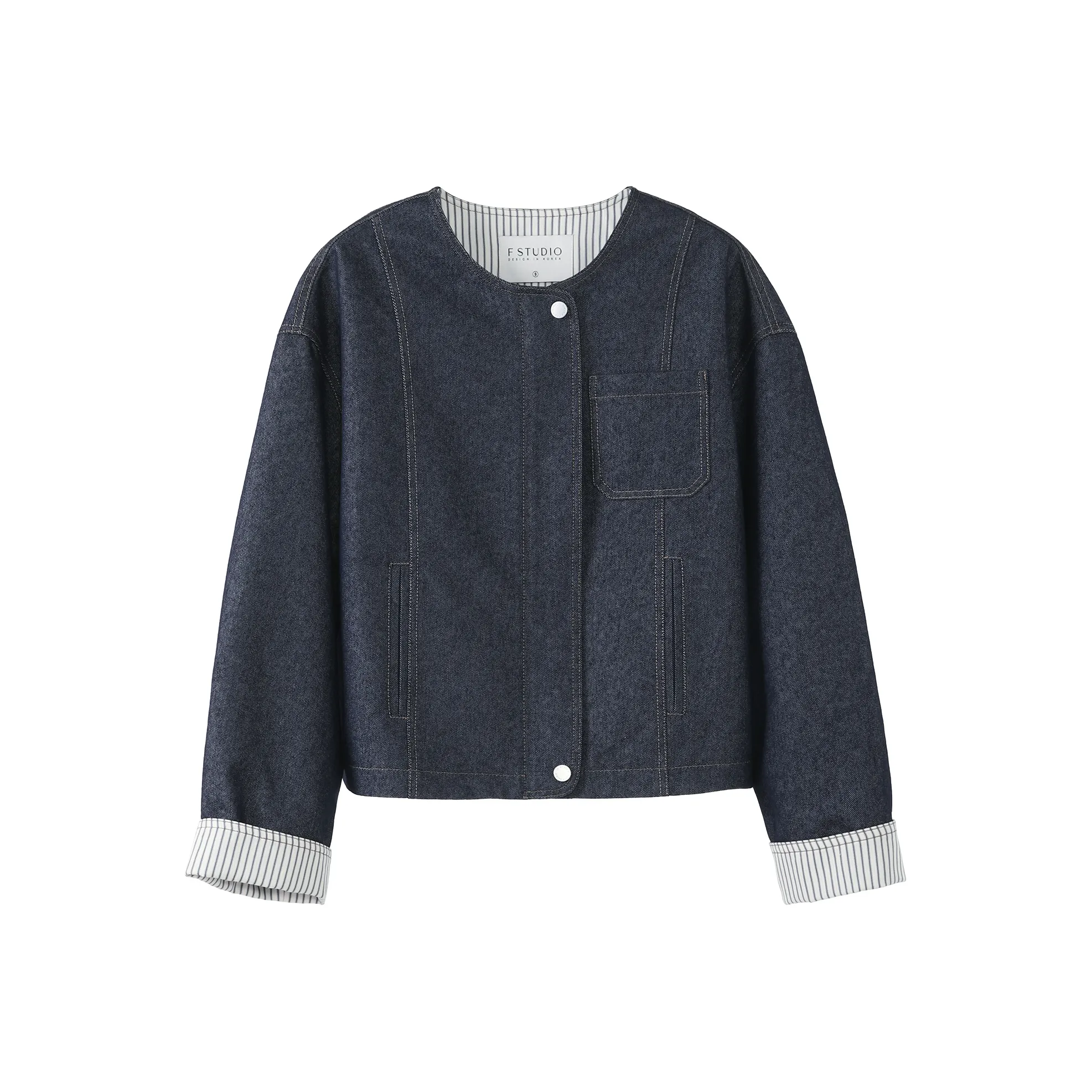 Fstudio Denim Куртка Женская Темно-Синяя