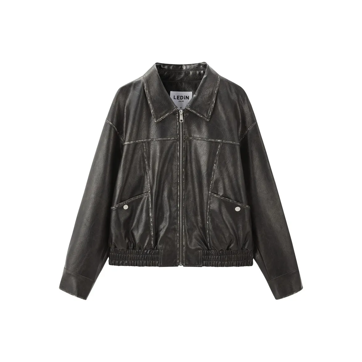 LEDIN Leather Jacket Women's Black Brown