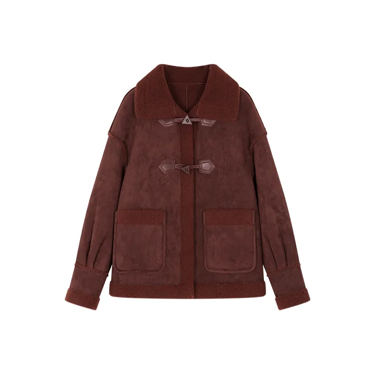 Mo Han Yi Mei Вельвет Feel Куртка Женская Анкора Красная