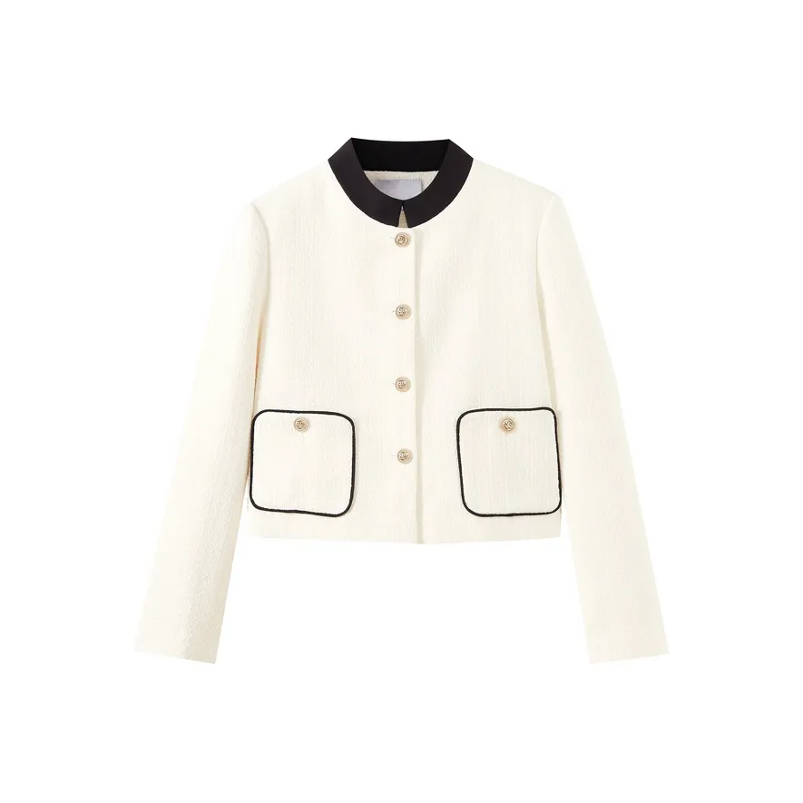 SHUIYUNJIAN Укороченное пальто женское бежевый абрикос