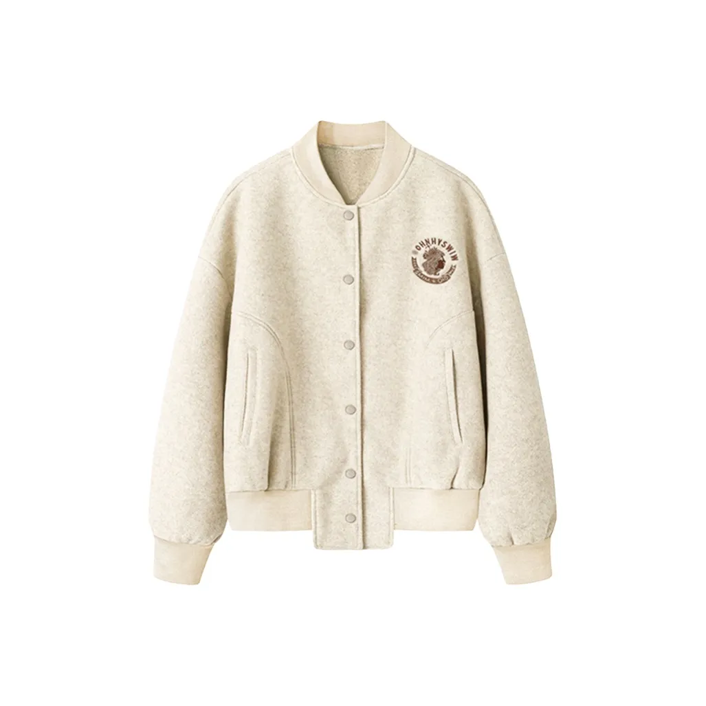 PAZZO Cropped Tweed Baseball Jacket Women's