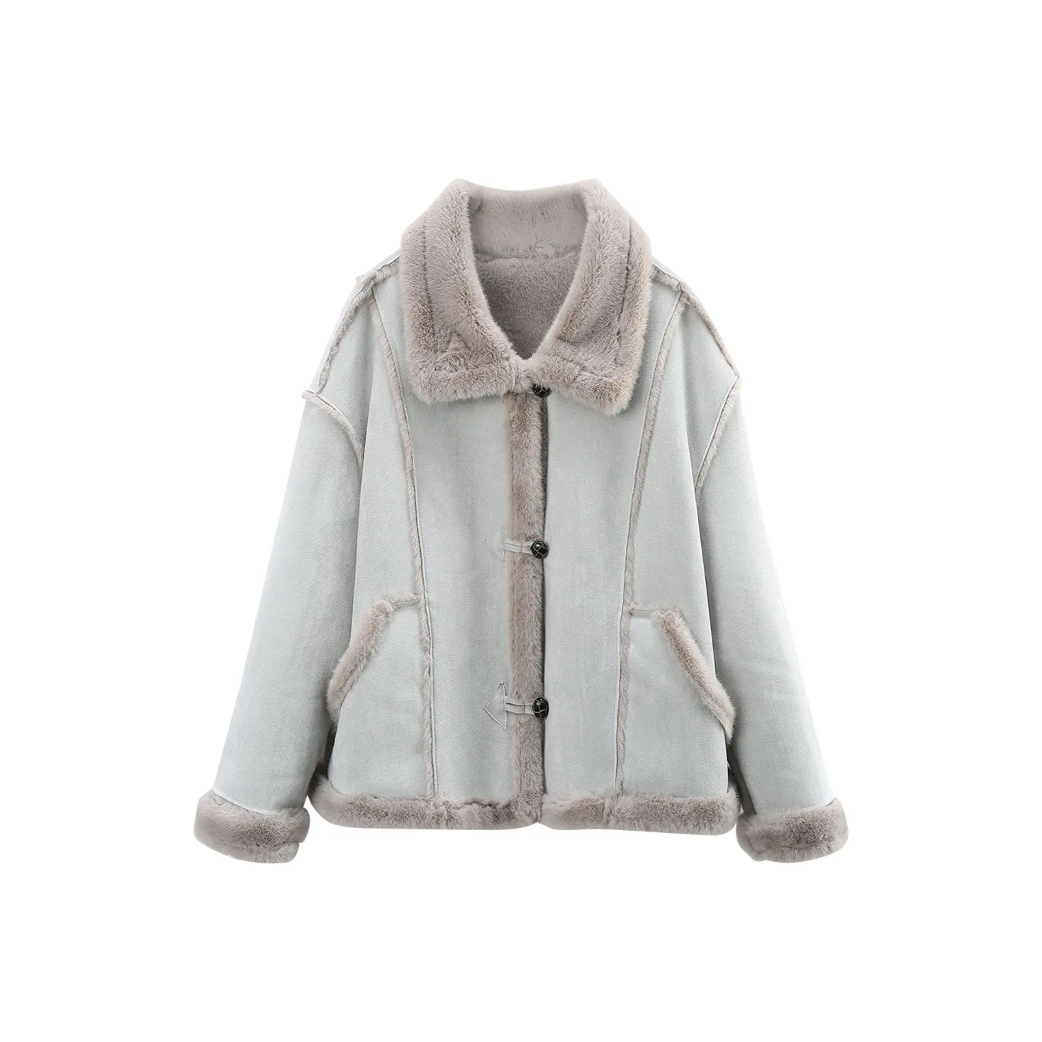 A paradise for awakening Мех Женские Серо-голубой