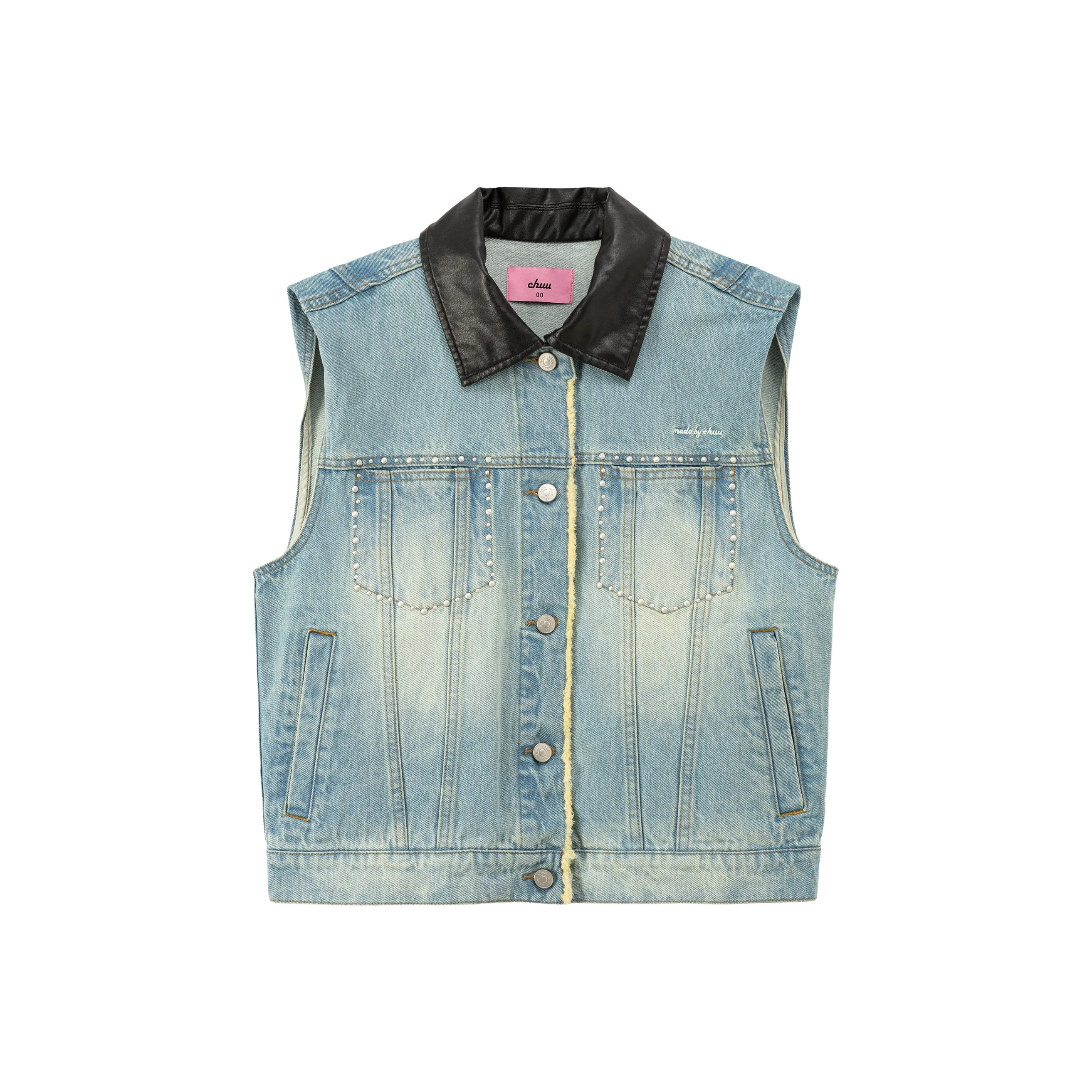 CHUU Средний джинсовый синий Женские жилеты