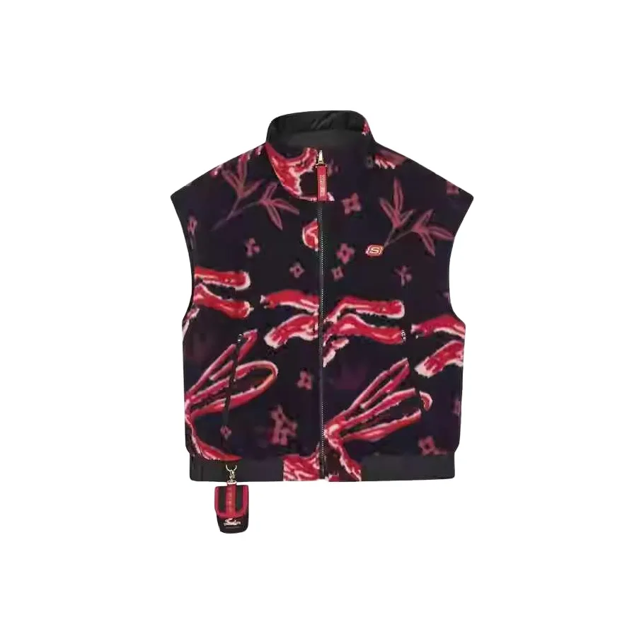 Skechers Life Series Жилет Женские Синий Красный HARE С принтом по всей поверхности