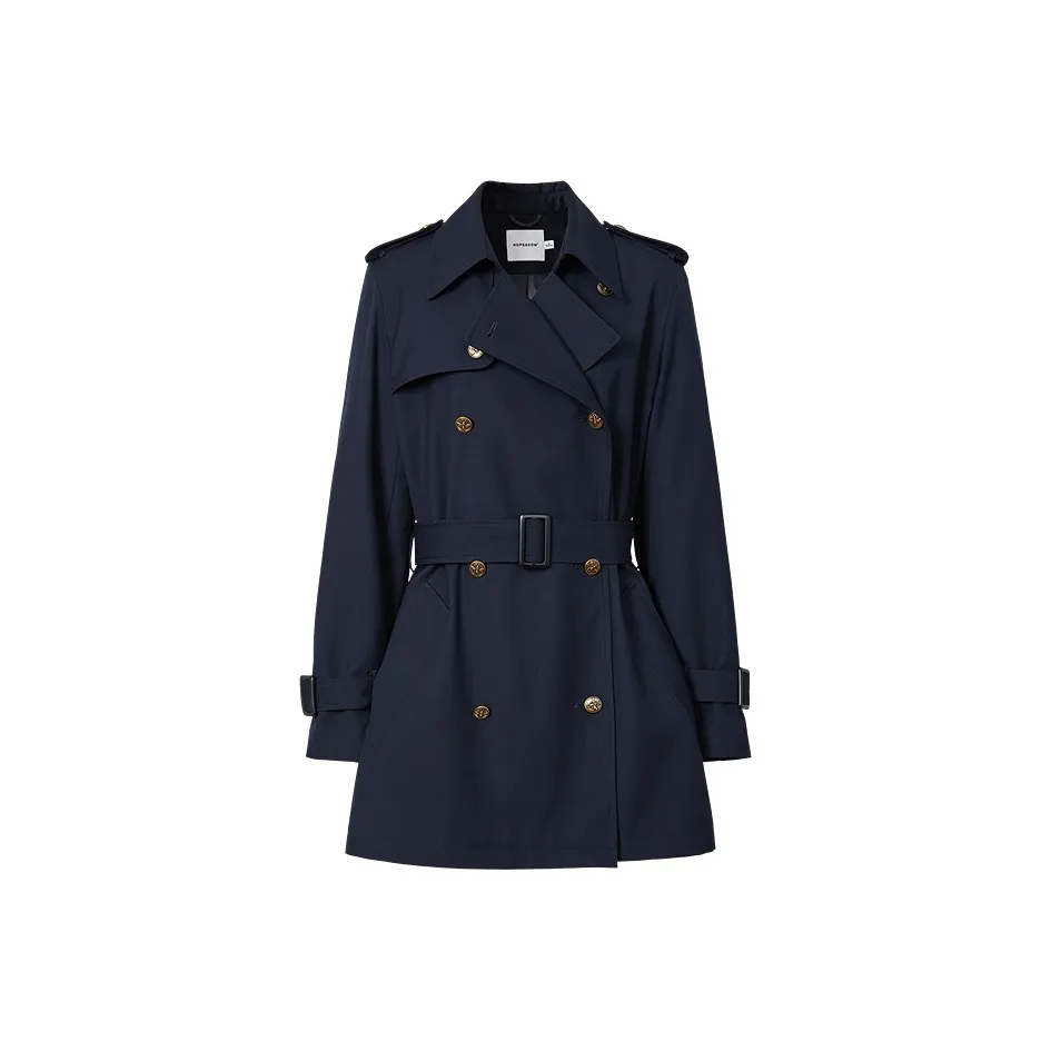 Hopeshow Trench Coat Women's Navy Blue
