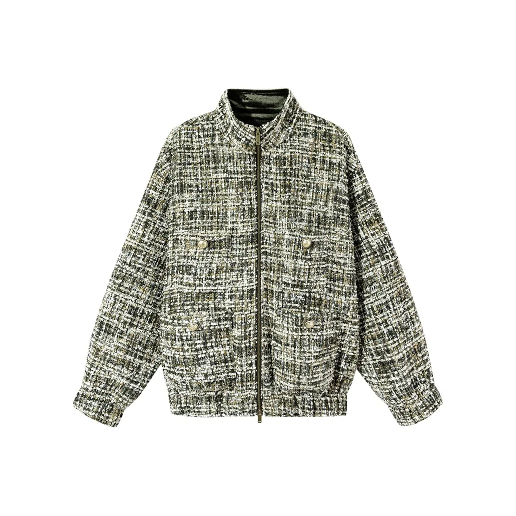 Ouyang Cropped Coat Женское Песочно-золото Зеленый