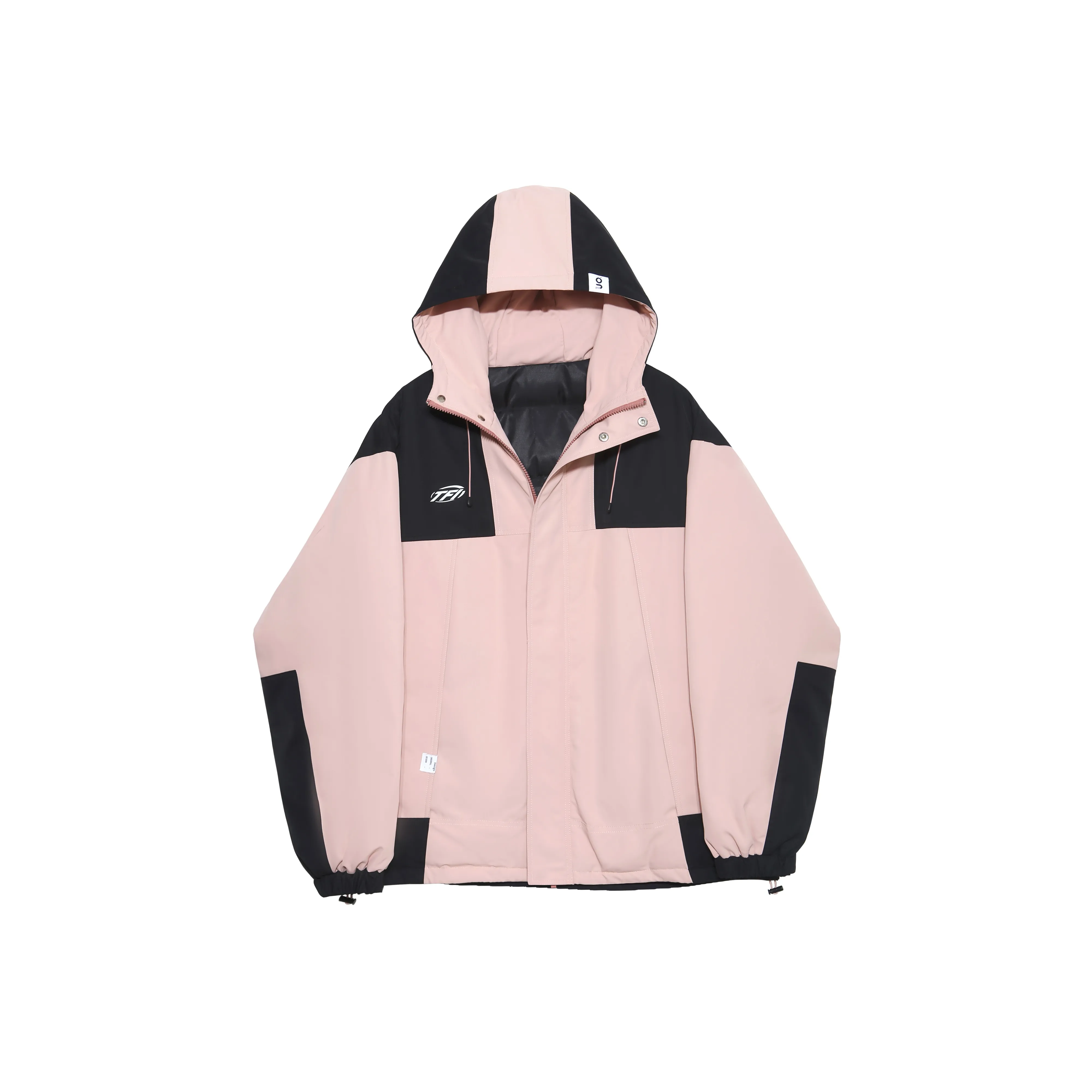 Tryforlove Autumn And Winter Season Puffer Jacket Unisex Pink/White