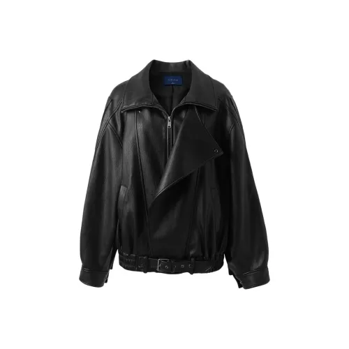 3COLOUR Классический черный Женские кожаные куртки