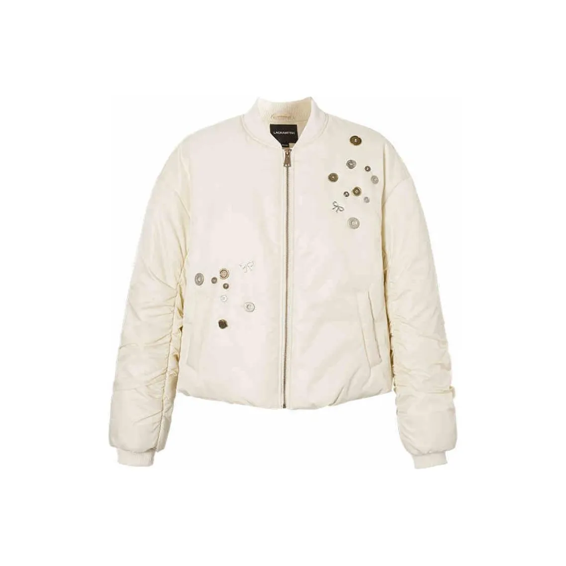 LA CRAWFISH Cropped пуховая куртка женская цвет экрю