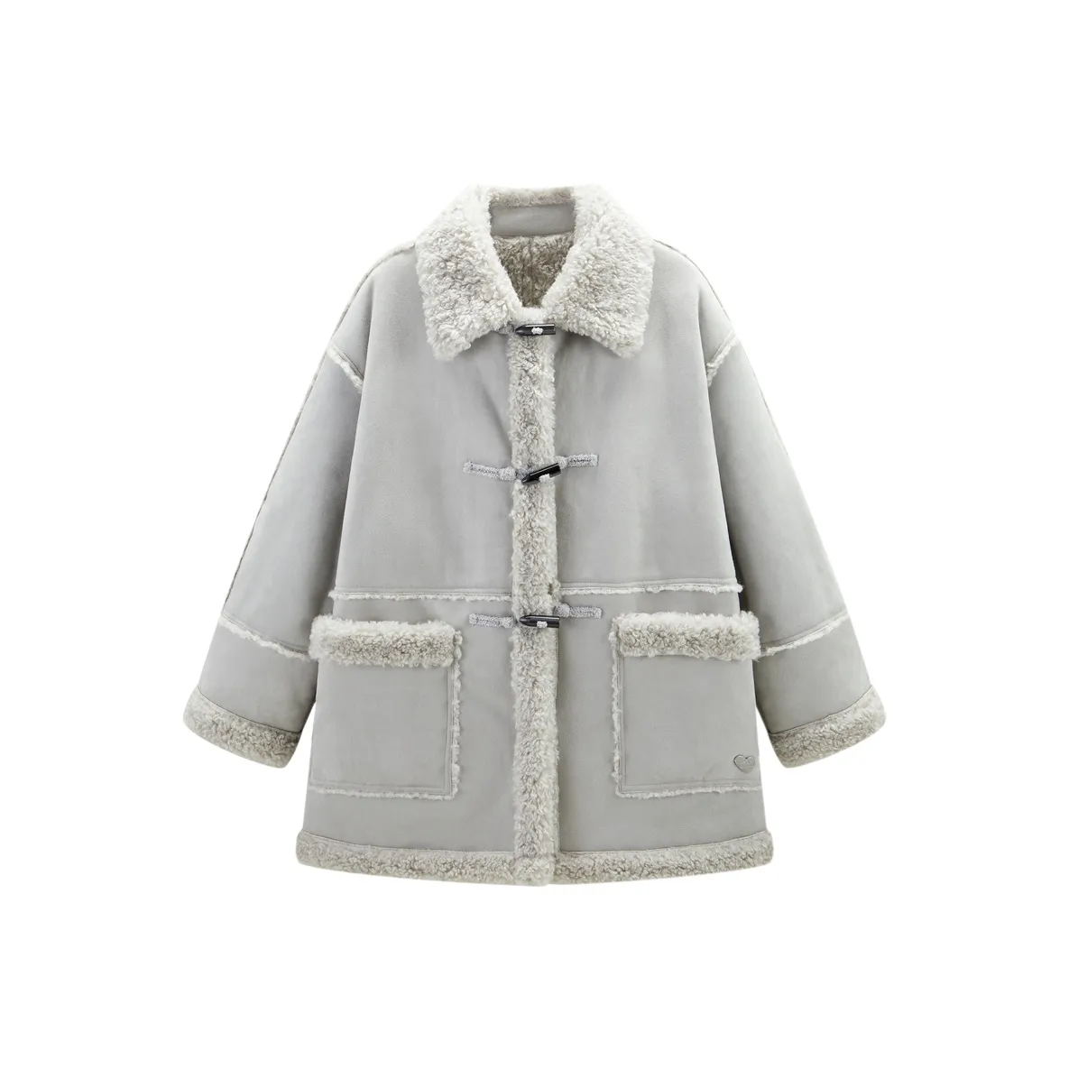 LEDIN x LOTSYOU Бархат Feel Пальто Женское Ледниковый Серый