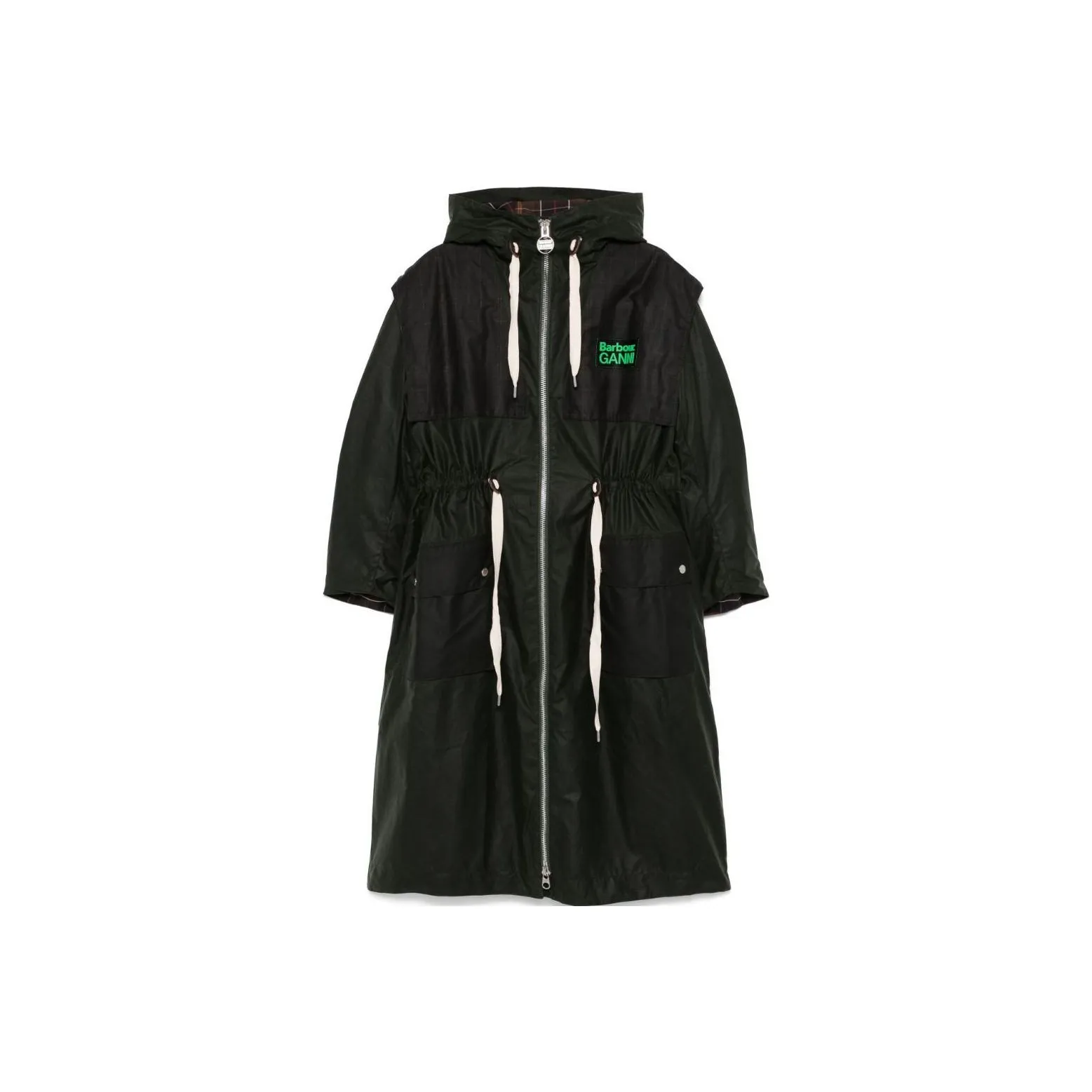 BARBOUR X Ganni Waxed Drawstring Jacket