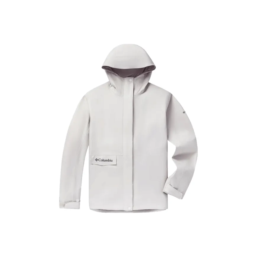 Columbia Waterproof, Windproof, Breathable, Abrasion Resistant, Thermal, Rainproof Windbreaker Jacket Women's Greige