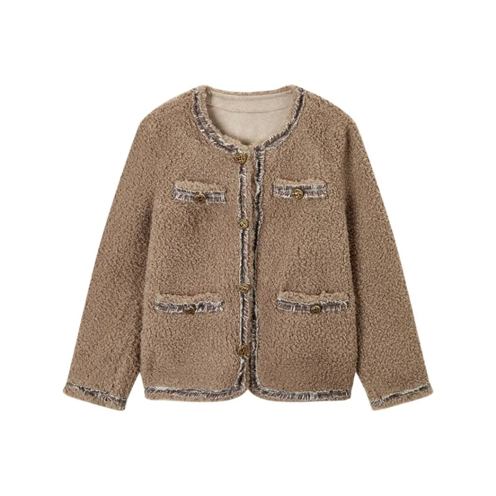 EICHITOO Вельвет Feel Пальто Женское Темно-Коричневый