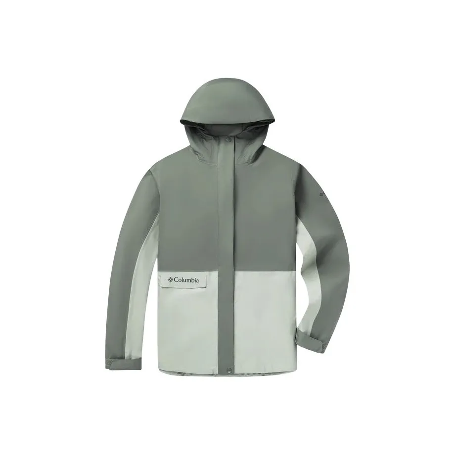 Columbia Hiking Water-Resistant Windproof Breathable Wear-Resistant Warm Rainproof Windbreaker Jacket Women's Green