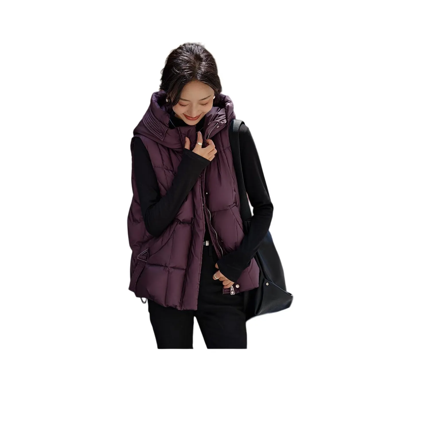 Mo Han Yi Mei Жилет Женские Вишнево-фиолетовый