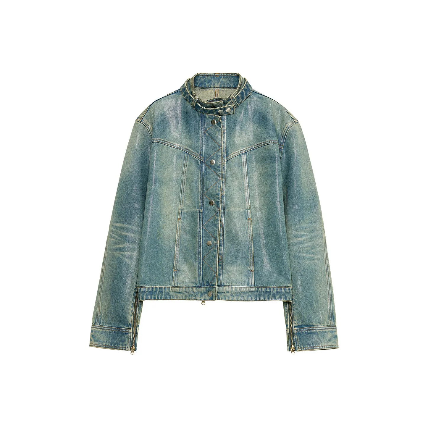 FIRELADY FUR Укороченная куртка женская винтажного синего цвета