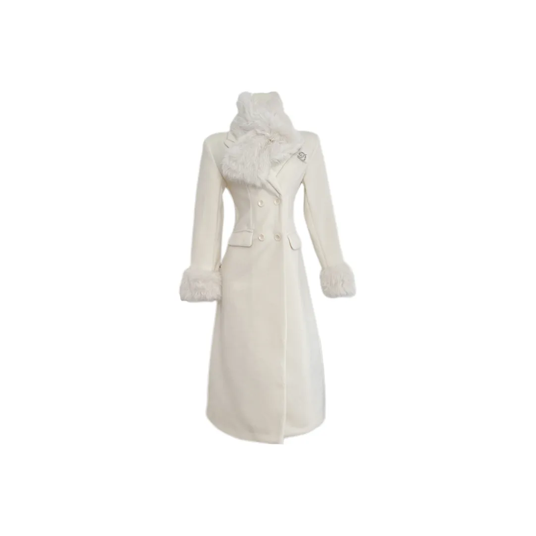 PAZZO Двойной Sided Искусственный Длинный Пальто Женские