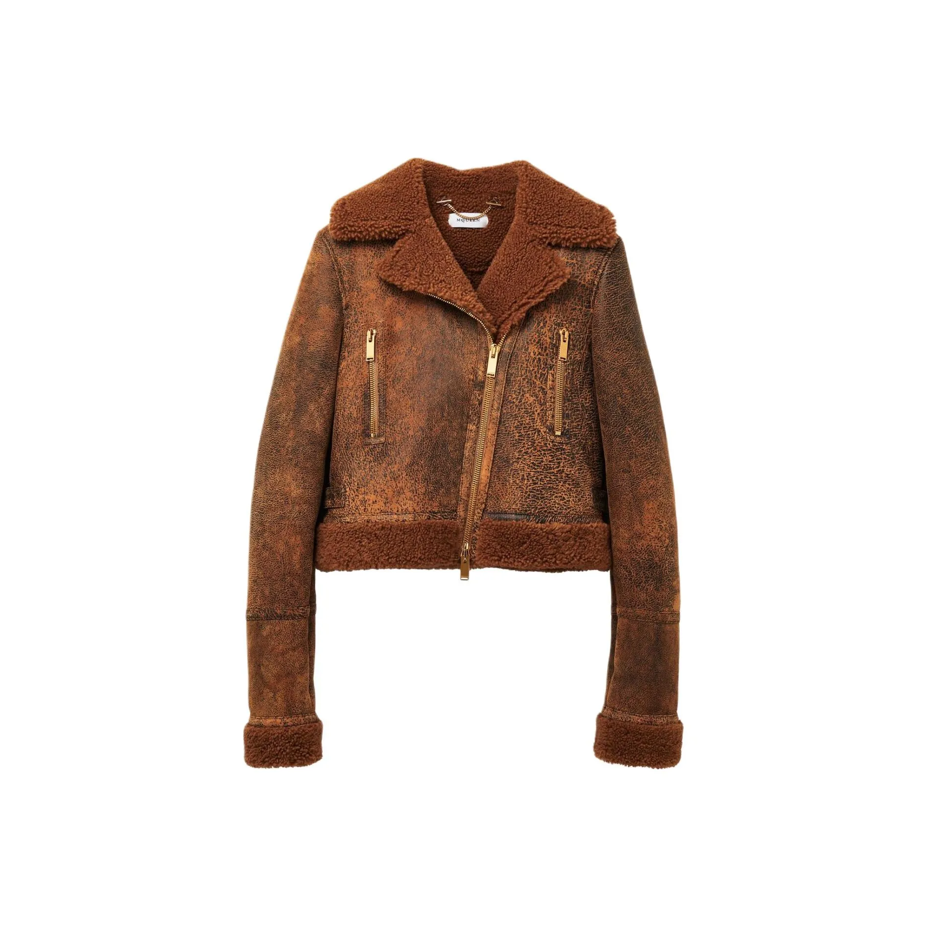 Alexander McQueen Off Center Zip Aviator Jacket