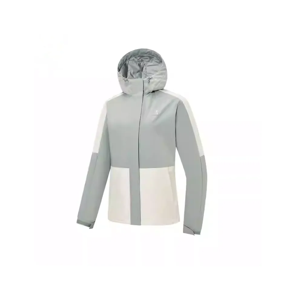 XTEP Variety Тренировки Коллекция Тренчкот Женские Циановый Туманно-серый Горно-лунный белый