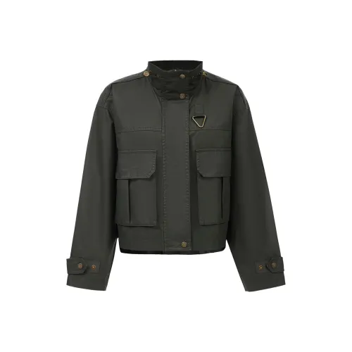 Only E04 Kit Зеленый Женское Короткое Пальто