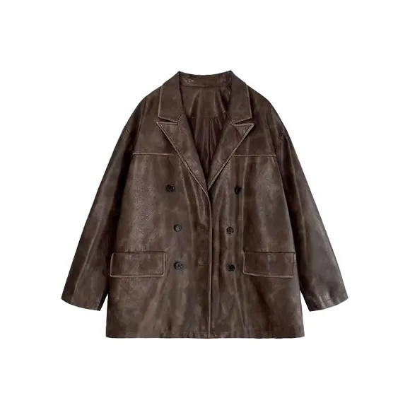 JUCY JUDY Кожа Куртка Женская Кофейного Цвета