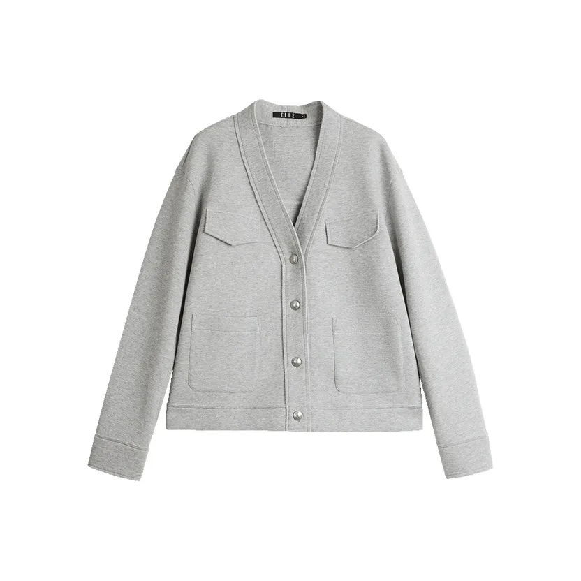 ELLE Cropped Coat Women's Light Gray ELLE Укороченное пальто женское светло-серое