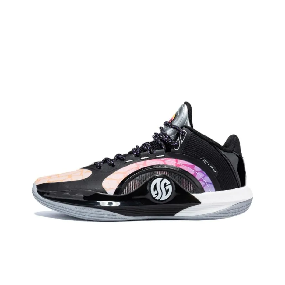 361° Износостойкий и Легкий Низкий Топ Баскетбольные Кроссовки Мужские Черные Фиолетовые