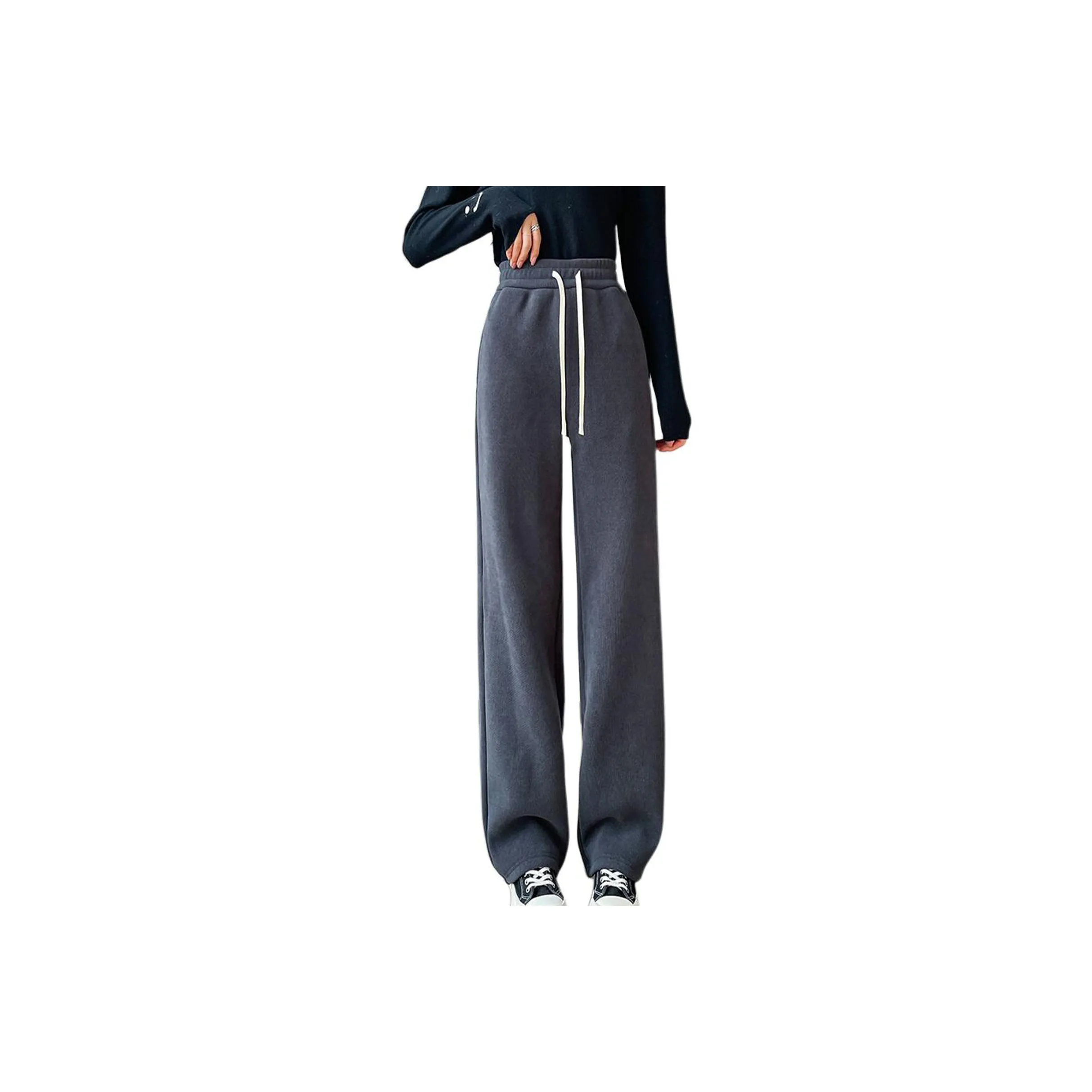 Yench'a Casual Pants Women's Dark Gray-Ankle-Length Pants