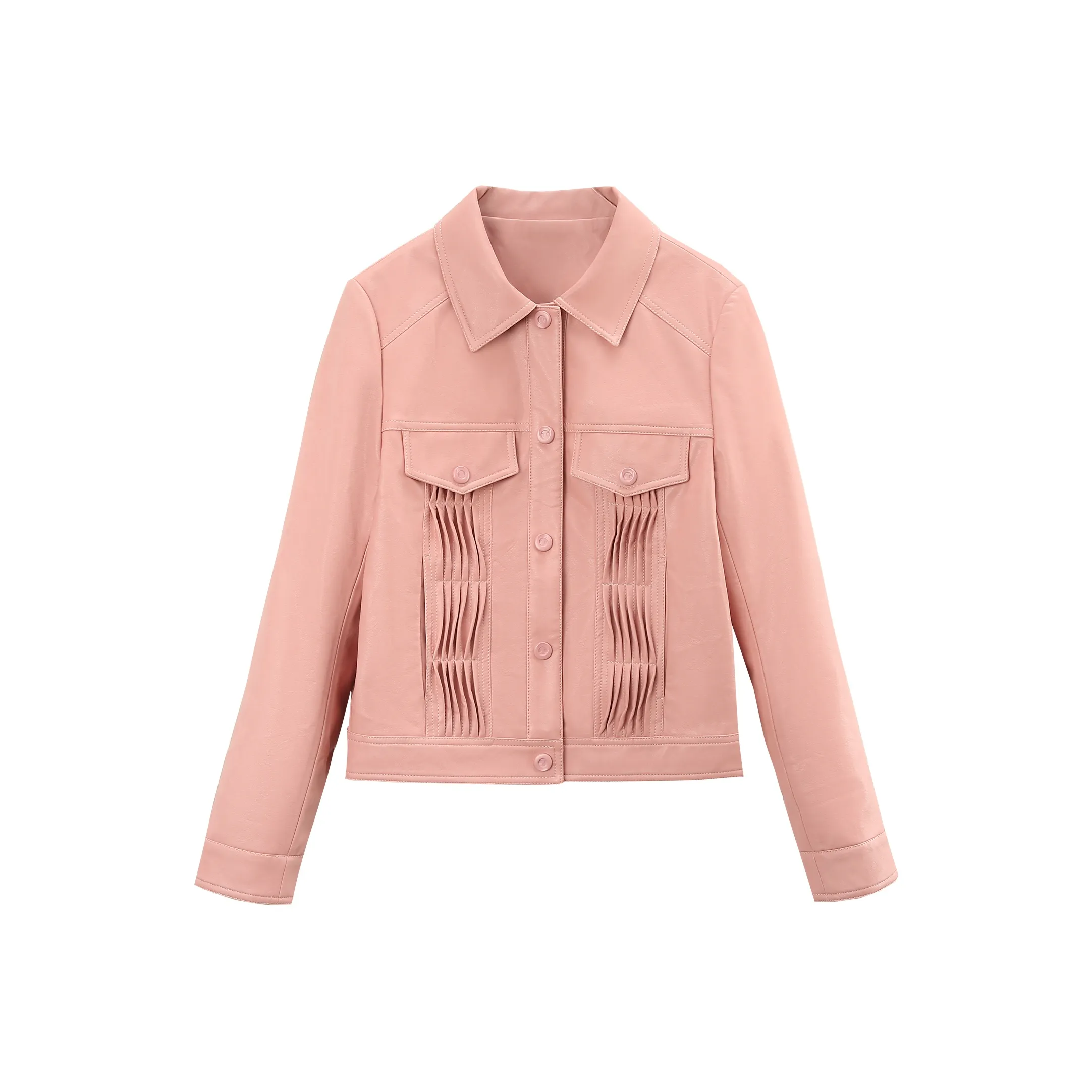 A Paradise For Awakening Leather Jacket Women's Pink