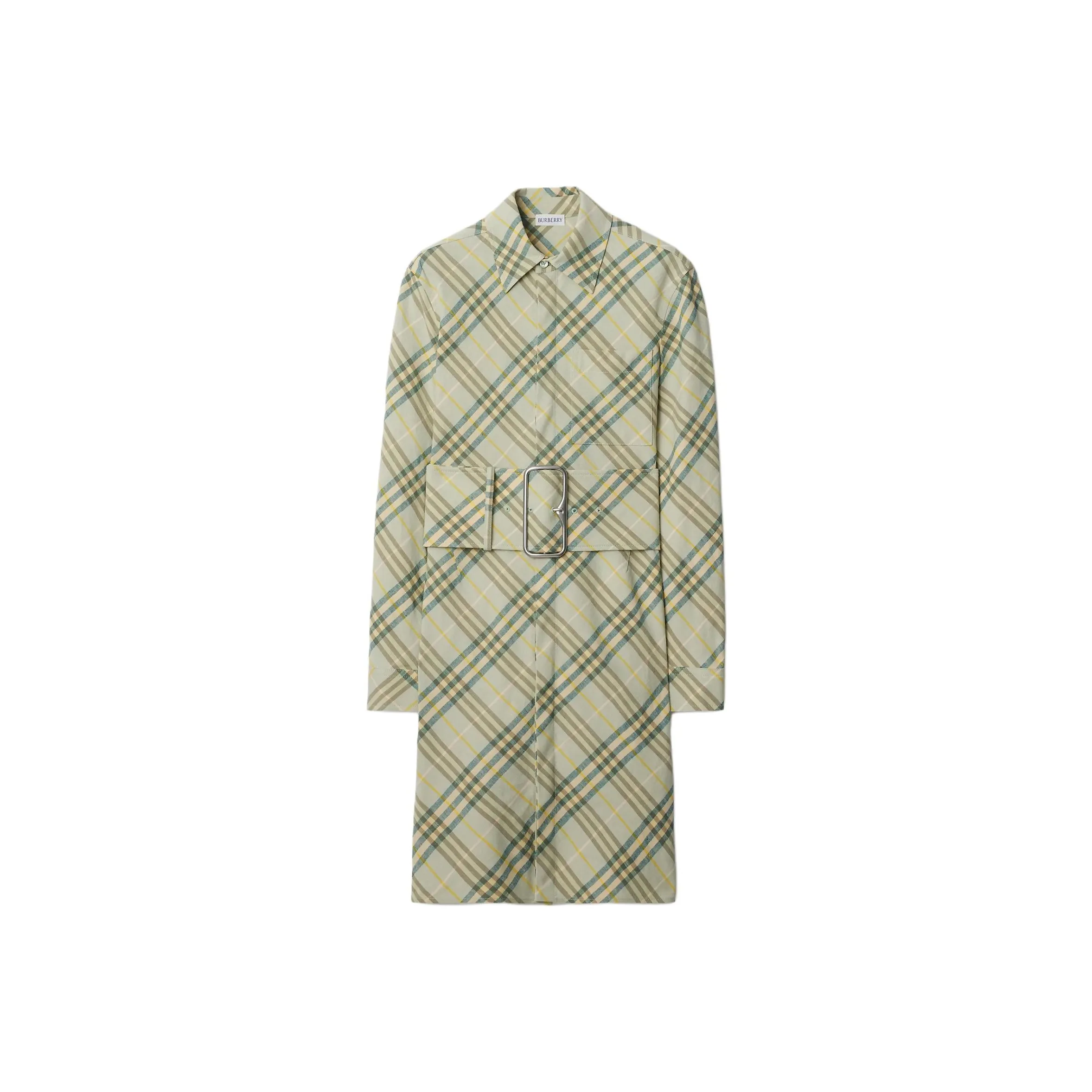 Burberry Checked Belted Waist Shirt Dress