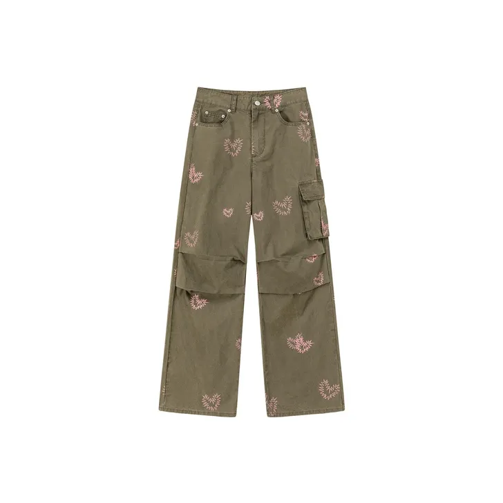 CHUU Армейский зеленый Женские Повседневные брюки