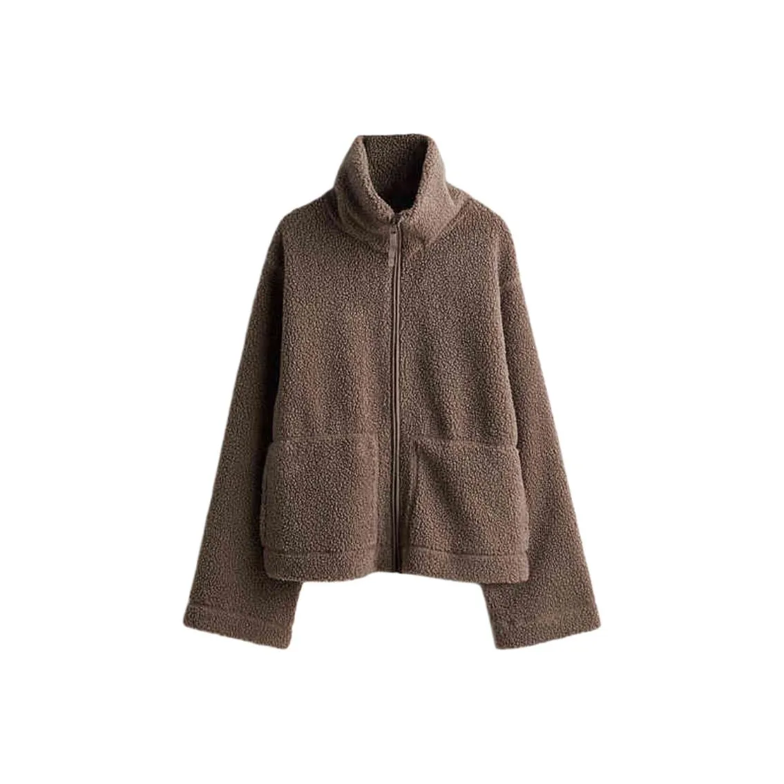 H&M 2-3 Velvet-feel Coat Women's Brown