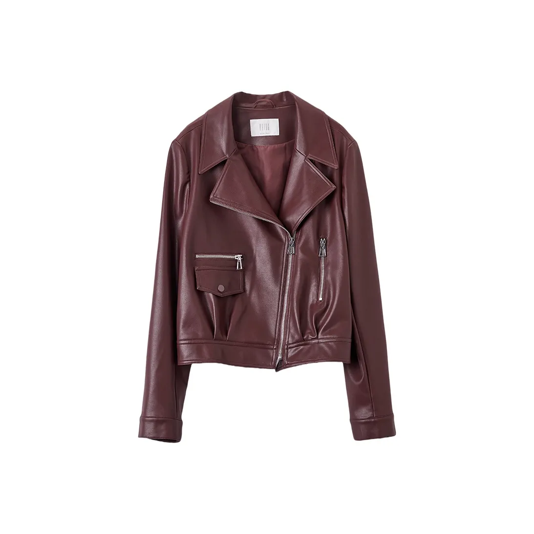 XIANGYING Leather Jacket Women's Ancora Red