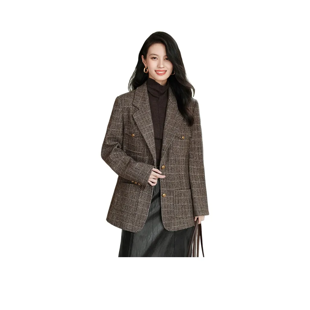 Cypress House Coat Women's Dark Coffee Herringbone