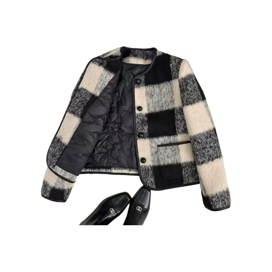 PAIN OR PLEASURE Куртка Женская Клетчатая Утолщенная Подкладка