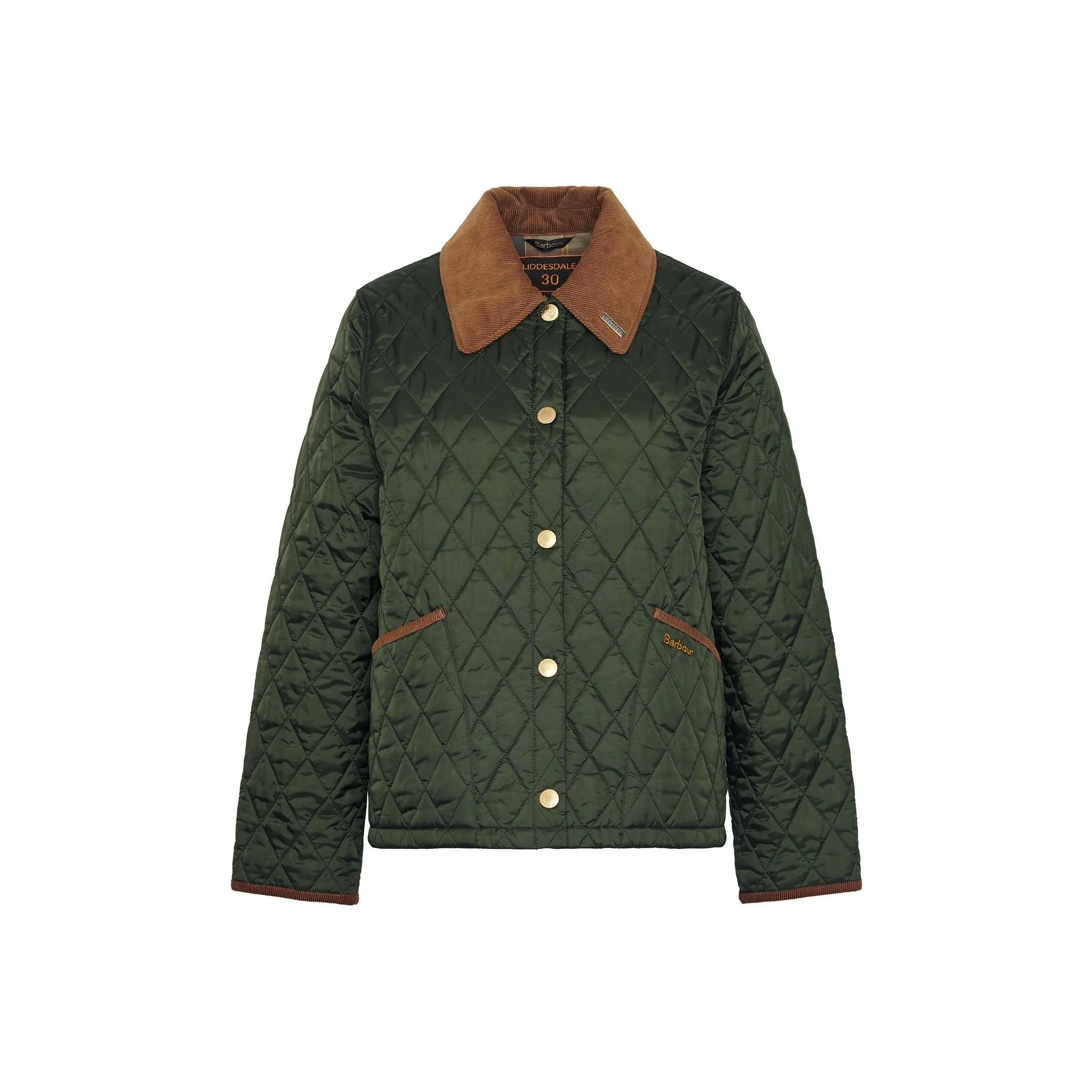 BARBOUR Хлопковый пуховик женский оливковый