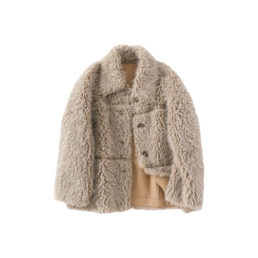 XIANGYING Бархат Feel Куртка Женская Шалфейно-Зеленая