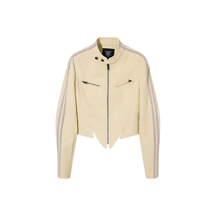 Ouyang Leather Jacket Women's Champagne Yellow